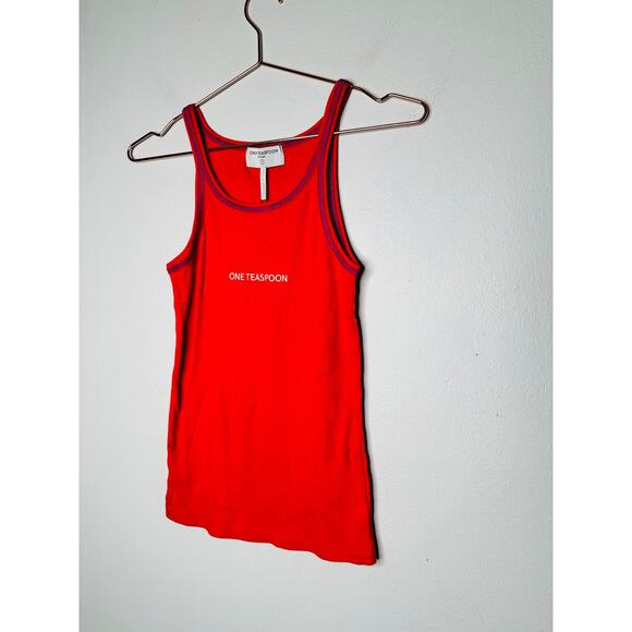 ONE TEASPOON Red One Teaspoon Logo Singlet Tank Top NWT Size Small - Picture 4 of 8